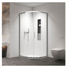 Овална душ кабина IZY 200, 80-90х80-90х200 см, прозрачно стъкло, хром